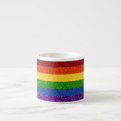 LGBT Glitter Rainbow Pride Flag Espresso Kop (Voorkant)