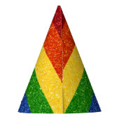 LGBT Glitter Rainbow Pride Flag Feesthoedjes (Achterkant)