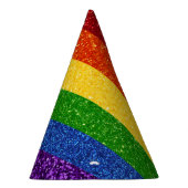 LGBT Glitter Rainbow Pride Flag Feesthoedjes (Rechts)