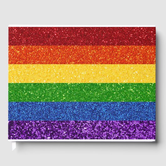 LGBT Glitter Rainbow Pride Flag Gastenboek (Voorkant)