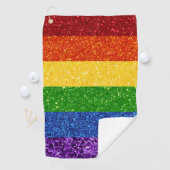LGBT Glitter Rainbow Pride Flag Golfhanddoek (Insitu)