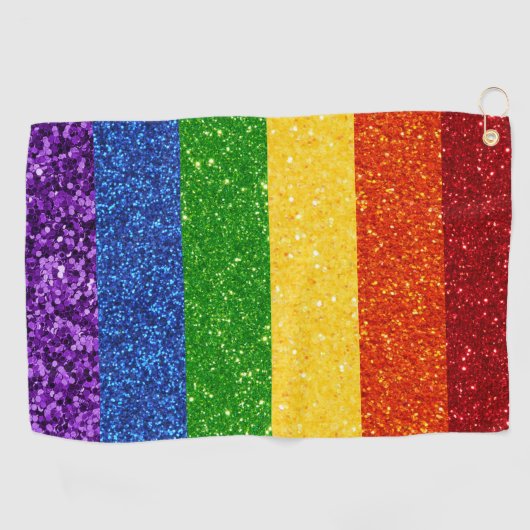 LGBT Glitter Rainbow Pride Flag Golfhanddoek (Horizontaal)
