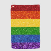 LGBT Glitter Rainbow Pride Flag Golfhanddoek (Voorkant)