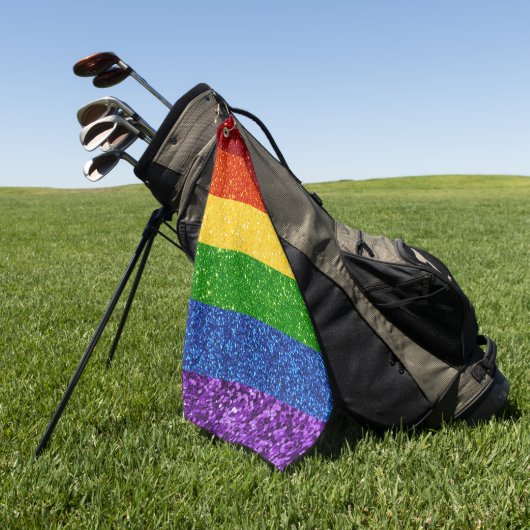 LGBT Glitter Rainbow Pride Flag Golfhanddoek (Groen)