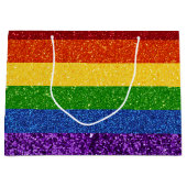 LGBT Glitter Rainbow Pride Flag Groot Cadeauzakje (Voorkant)