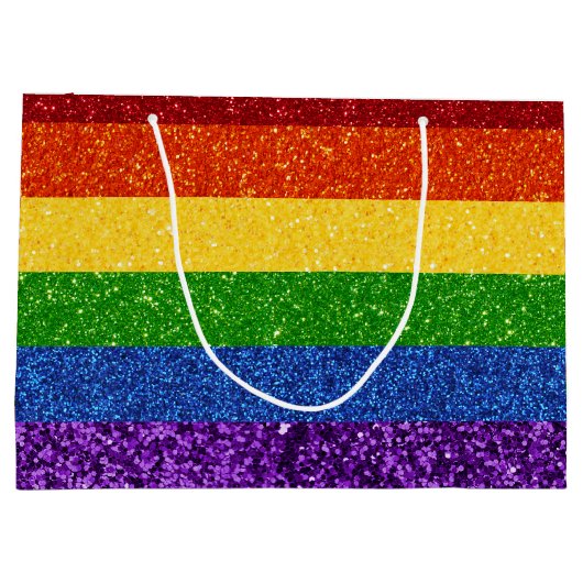LGBT Glitter Rainbow Pride Flag Groot Cadeauzakje (Achterkant)