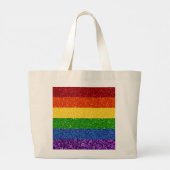 LGBT Glitter Rainbow Pride Flag Grote Tote Bag (Achterkant)