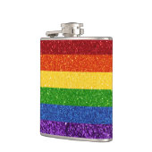 LGBT Glitter Rainbow Pride Flag Heupfles (Links)