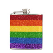 LGBT Glitter Rainbow Pride Flag Heupfles (Voorkant)