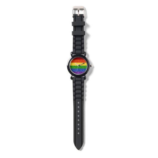 LGBT Glitter Rainbow Pride Flag Horloge (Bandje)
