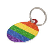 LGBT Glitter Rainbow Pride Flag Huisdierpenning (Zijkant)