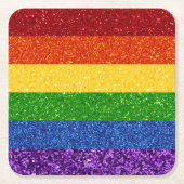 LGBT Glitter Rainbow Pride Flag Kartonnen Onderzetters (Voorkant)