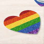 LGBT Glitter Rainbow Pride Flag Kartonnen Onderzetters (Gekanteld)