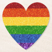 LGBT Glitter Rainbow Pride Flag Kartonnen Onderzetters (Voorkant)