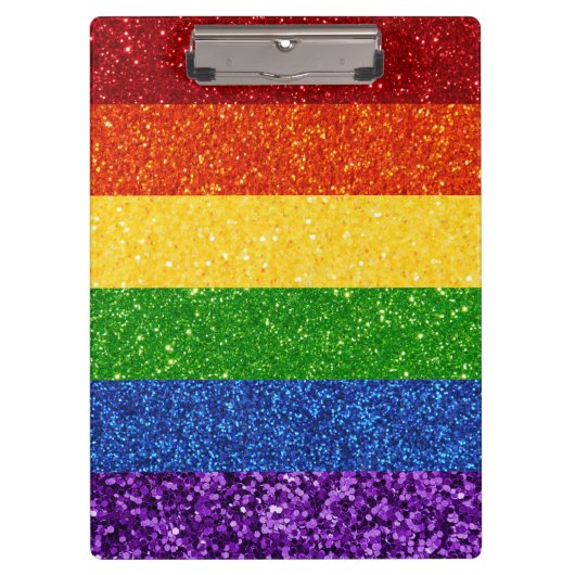LGBT Glitter Rainbow Pride Flag Klembord (Voorkant)