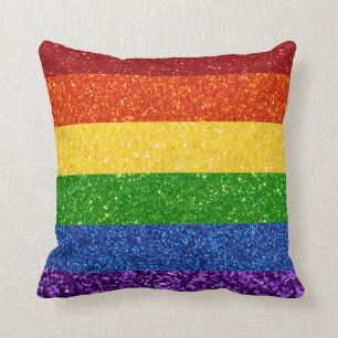 LGBT Glitter Rainbow Pride Flag Kussen