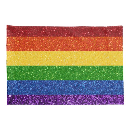 LGBT Glitter Rainbow Pride Flag Kussensloop (Achterkant-Rechts)
