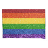 LGBT Glitter Rainbow Pride Flag Kussensloop (Voorkant-Links)