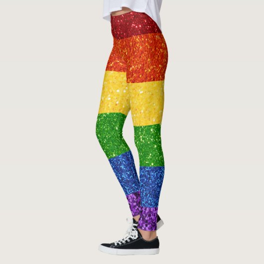 LGBT Glitter Rainbow Pride Flag Leggings (Links)