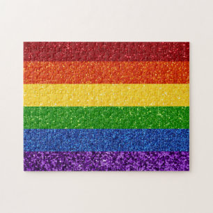 LGBT Glitter Rainbow Pride Flag Legpuzzel