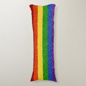 LGBT Glitter Rainbow Pride Flag Lichaamskussen (Voorkant Verticaal)