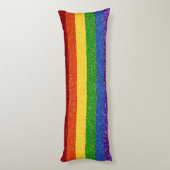 LGBT Glitter Rainbow Pride Flag Lichaamskussen (Achterkant (Verticaal))