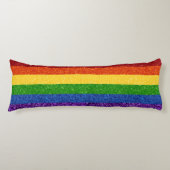 LGBT Glitter Rainbow Pride Flag Lichaamskussen (Voorkant)