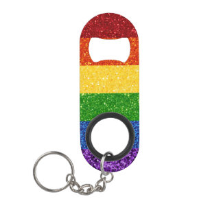 LGBT Glitter Rainbow Pride Flag Mini Flessenopener