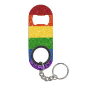 LGBT Glitter Rainbow Pride Flag Mini Flessenopener (Achterkant)
