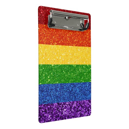 LGBT Glitter Rainbow Pride Flag Mini Klembord (Schuin)