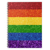 LGBT Glitter Rainbow Pride Flag Notitieboek (Voorkant)