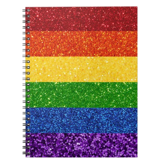 LGBT Glitter Rainbow Pride Flag Notitieboek (Voorkant)