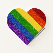 LGBT Glitter Rainbow Pride Flag Notitieboek (Achterkant)