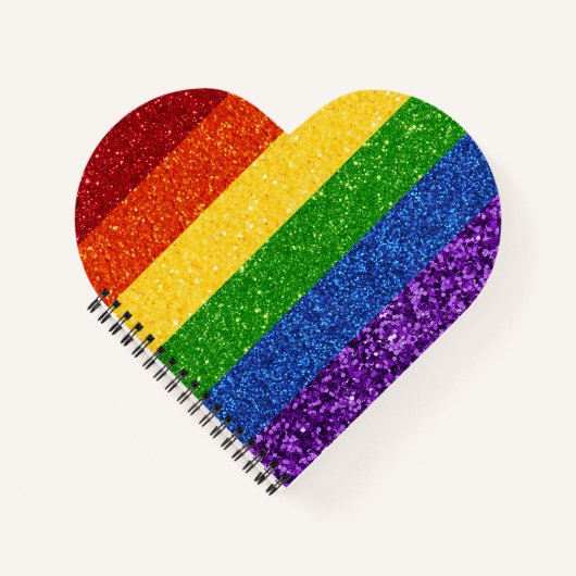 LGBT Glitter Rainbow Pride Flag Notitieboek (Voorkant)