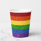 LGBT Glitter Rainbow Pride Flag Papieren Bekers (Achterkant)