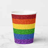 LGBT Glitter Rainbow Pride Flag Papieren Bekers (Links)