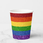 LGBT Glitter Rainbow Pride Flag Papieren Bekers (Voorkant)