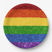 LGBT Glitter Rainbow Pride Flag Papieren Bordje (Voorkant)
