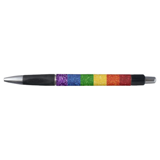 LGBT Glitter Rainbow Pride Flag Pen (Voorkant)