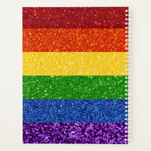 LGBT Glitter Rainbow Pride Flag Planner (Achterkant)