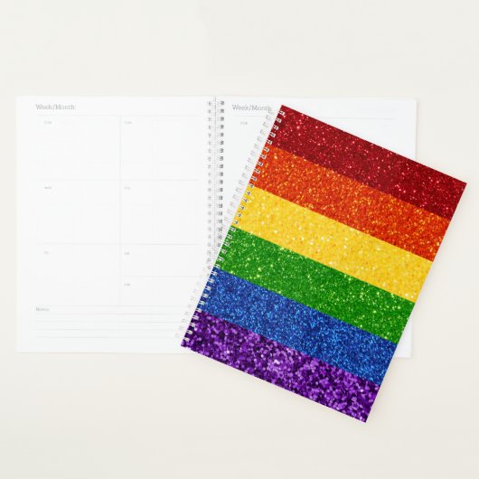 LGBT Glitter Rainbow Pride Flag Planner (Display)