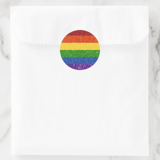LGBT Glitter Rainbow Pride Flag Ronde Sticker (Tas)