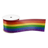 LGBT Glitter Rainbow Pride Flag Satijnen Lint (Spoel)