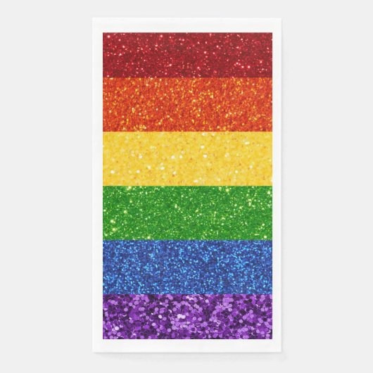 LGBT Glitter Rainbow Pride Flag Servet (Voorkant)