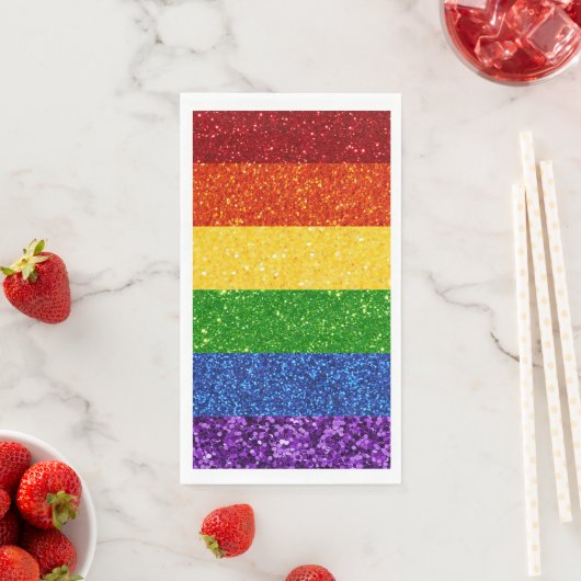 LGBT Glitter Rainbow Pride Flag Servet (Insitu)