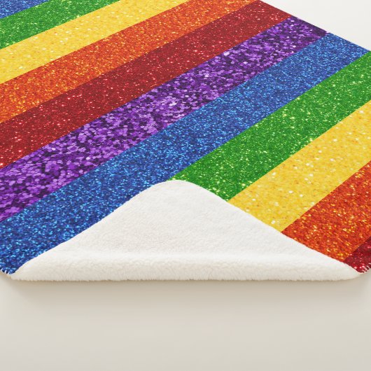 LGBT Glitter Rainbow Pride Flag Sherpa Deken (3/4)
