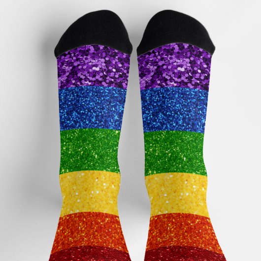 LGBT Glitter Rainbow Pride Flag Sokken (Top)