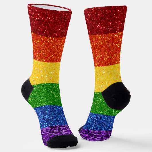 LGBT Glitter Rainbow Pride Flag Sokken (Gebogen)