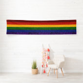 LGBT Glitter Rainbow Pride Flag Spandoek (Insitu)