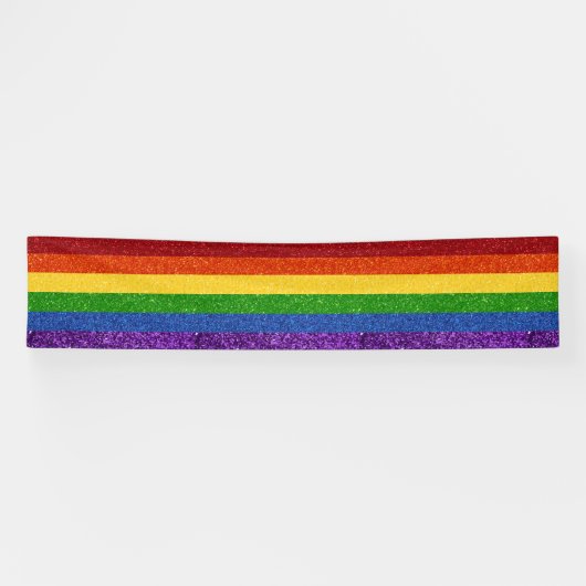 LGBT Glitter Rainbow Pride Flag Spandoek (Horizontaal)